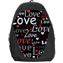 Red Love Pattern Backpack Bag by Valentinaart