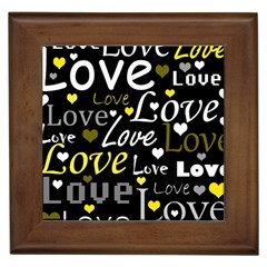 Yellow Love pattern Framed Tiles