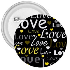 Yellow Love pattern 3  Buttons