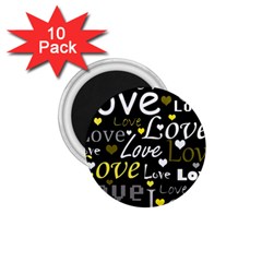 Yellow Love pattern 1.75  Magnets (10 pack) 