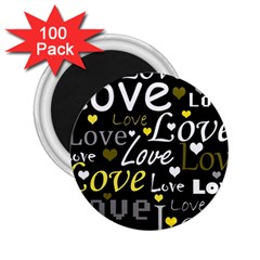 Yellow Love pattern 2.25  Magnets (100 pack) 