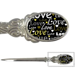 Yellow Love Pattern Letter Openers by Valentinaart