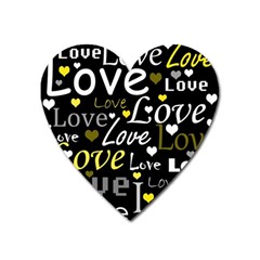 Yellow Love pattern Heart Magnet