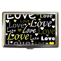 Yellow Love Pattern Cigarette Money Cases by Valentinaart