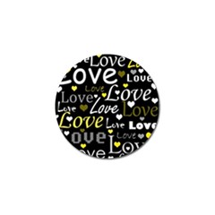 Yellow Love pattern Golf Ball Marker (4 pack)