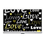 Yellow Love pattern Business Card Holders Front