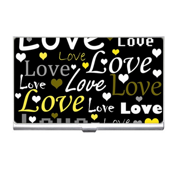 Yellow Love pattern Business Card Holders