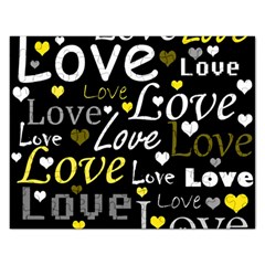 Yellow Love pattern Rectangular Jigsaw Puzzl