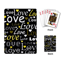 Yellow Love Pattern Playing Card by Valentinaart