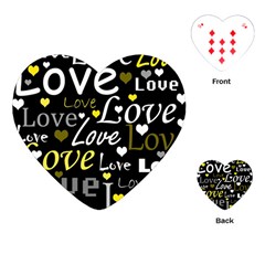 Yellow Love Pattern Playing Cards (heart)  by Valentinaart