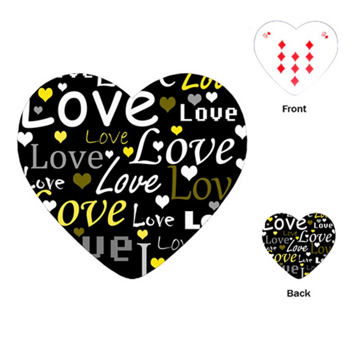 Yellow Love pattern Playing Cards (Heart) 