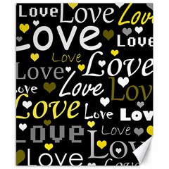 Yellow Love pattern Canvas 8  x 10 