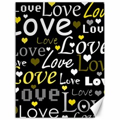 Yellow Love Pattern Canvas 12  X 16   by Valentinaart