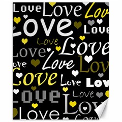 Yellow Love pattern Canvas 16  x 20  