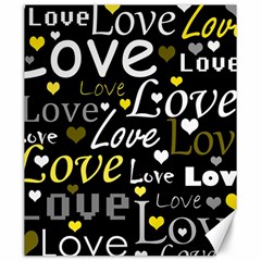 Yellow Love pattern Canvas 20  x 24  