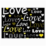 Yellow Love pattern Large Glasses Cloth Front