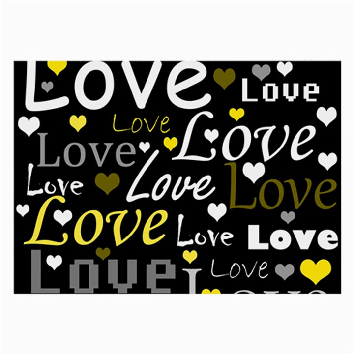 Yellow Love pattern Large Glasses Cloth