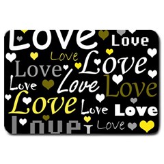 Yellow Love pattern Large Doormat 