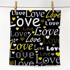 Yellow Love pattern Face Towel