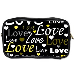 Yellow Love pattern Toiletries Bags