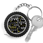 Yellow Love pattern Measuring Tapes Front