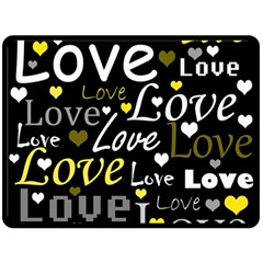 Yellow Love Pattern Fleece Blanket (large)  by Valentinaart