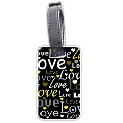 Yellow Love Pattern Luggage Tags (one Side)  by Valentinaart