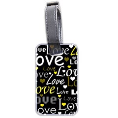 Yellow Love Pattern Luggage Tags (two Sides) by Valentinaart