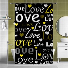 Yellow Love pattern Shower Curtain 48  x 72  (Small) 