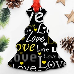 Yellow Love pattern Ornament (Christmas Tree)