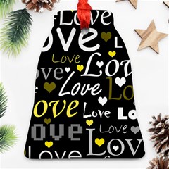 Yellow Love Pattern Ornament (bell)  by Valentinaart