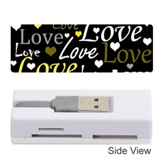 Yellow Love Pattern Memory Card Reader (stick)  by Valentinaart