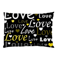 Yellow Love pattern Pillow Case (Two Sides)