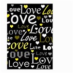 Yellow Love pattern Small Garden Flag (Two Sides) Front