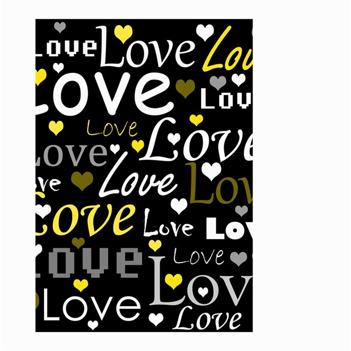 Yellow Love pattern Small Garden Flag (Two Sides)