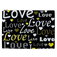 Yellow Love pattern Cosmetic Bag (XXL) 