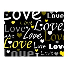 Yellow Love Pattern Double Sided Flano Blanket (mini) 