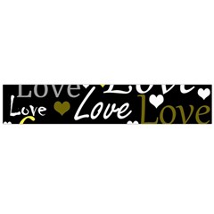 Yellow Love pattern Flano Scarf (Large)