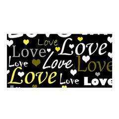 Yellow Love pattern Satin Wrap