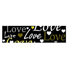 Yellow Love pattern Satin Scarf (Oblong)