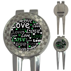 Green Valentine s Day Pattern 3-in-1 Golf Divots by Valentinaart