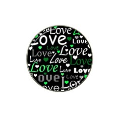 Green Valentine s Day Pattern Hat Clip Ball Marker (4 Pack) by Valentinaart