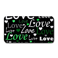 Green Valentine s Day Pattern Medium Bar Mats by Valentinaart