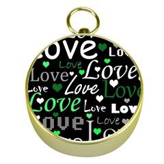 Green Valentine s Day Pattern Gold Compasses by Valentinaart