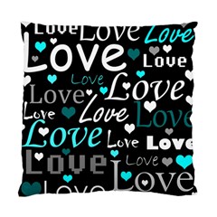 Valentine s Day Pattern - Cyan Standard Cushion Case (two Sides) by Valentinaart