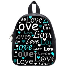 Valentine s Day Pattern - Cyan School Bags (small)  by Valentinaart