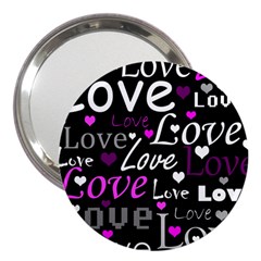 Valentine s Day Pattern - Purple 3  Handbag Mirrors by Valentinaart