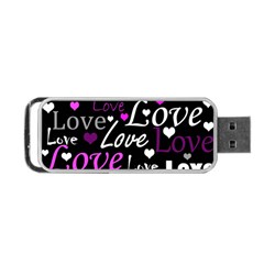 Valentine s Day Pattern - Purple Portable Usb Flash (one Side) by Valentinaart