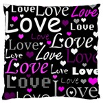 Valentine s day pattern - purple Standard Flano Cushion Case (Two Sides) Back