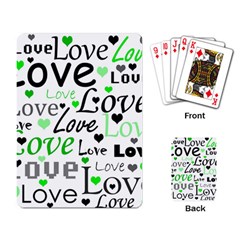 Green  Valentine s Day Pattern Playing Card by Valentinaart